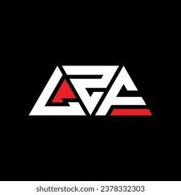 LZF triangle letter logo design with triangle shape. LZF triangle logo design monogram. LZF triangle vector logo template with red color. LZF triangular logo Simple, Elegant, and Luxurious design.