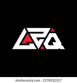 LZQ triangle letter logo design with triangle shape. LZQ triangle logo design monogram. LZQ triangle vector logo template with red color. LZQ triangular logo Simple, Elegant, and Luxurious design.