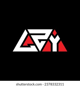 LZY triangle letter logo design with triangle shape. LZY triangle logo design monogram. LZY triangle vector logo template with red color. LZY triangular logo Simple, Elegant, and Luxurious design.