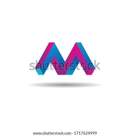 M 3D Logo Modern and templates