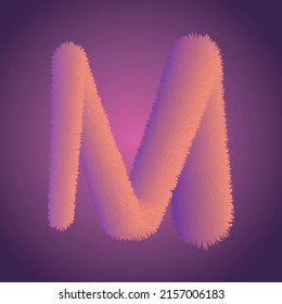 Alfabeto vector amarillo M 3d