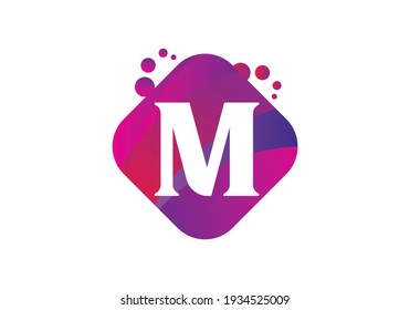 M abstract 3d alphabet company letter logo design vector icon template.