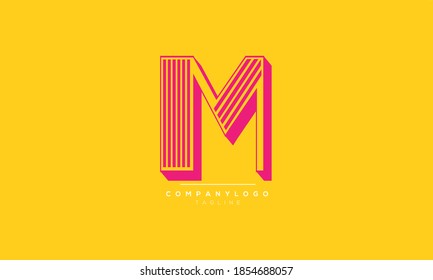 M abstract initials monogram letter text alphabet logo design