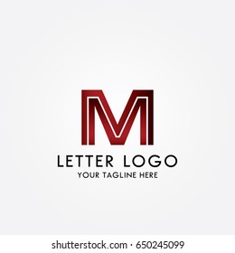 M abstract letter concept logo template. Vector letter logo.
