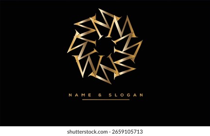 M, M Abstrakter Buchstabe Logo-Monogramm