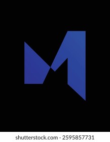 M abstract Letter shape Minimalist logo template