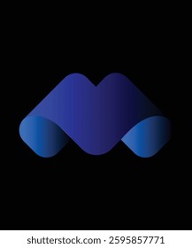M abstract Letter shape Minimalist logo template