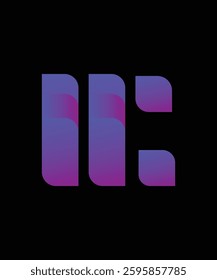 M abstract Letter shape Minimalist logo template