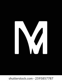 M abstract Letter shape Minimalist logo template