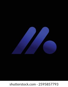 M abstract Letter shape Minimalist logo template
