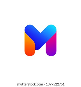 Diseño de logotipo abstracto de M | Concepto De Diseño De Logotipos Comerciales Modernos Creativos | Plantilla de vectores con logotipo M