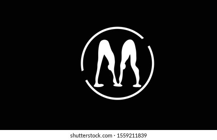 M abstract vector logo monogram template
