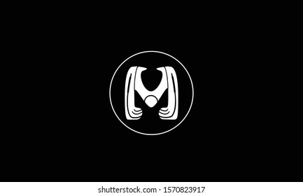 M abstract vector logo monogram template