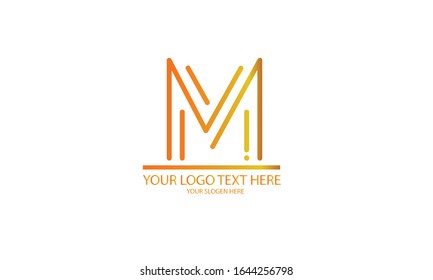 M abstract vector logo monogram template
