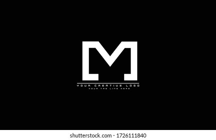 m abstract vector logo monogram template