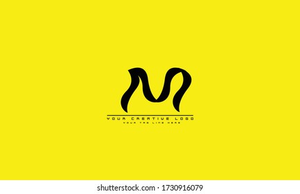 M abstract vector logo monogram template