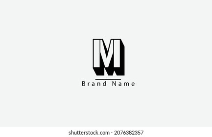 M abstract vector logo monogram template
