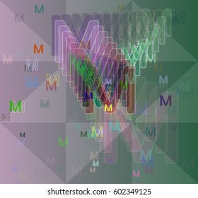 M Alphabet art design