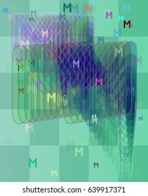 M Alphabet art texture