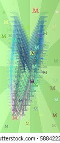 M Alphabet background template