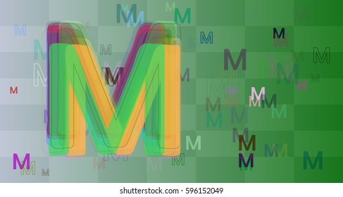 M Alphabet design icon