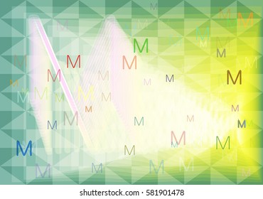 M Alphabet design vector