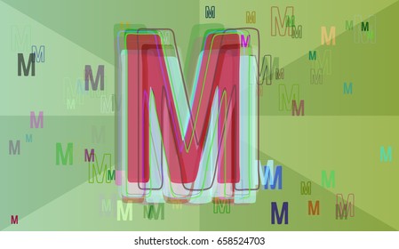 M Alphabet elements background