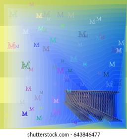 M Alphabet elements design