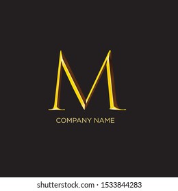 M Alphabet font style - vector 
