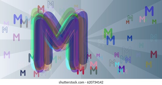 M Alphabet icon art