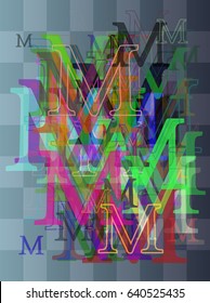 M Alphabet icon pattern