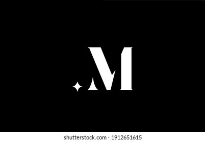 M alphabet letter logo for business and company. Creative lettering in black and white. Corporate identity branding icon design 