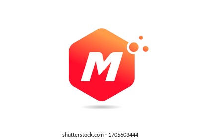 M alphabet letter logo icon design with orange colored rhombus for business and company