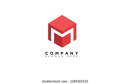M Letras alfabetas Iniciales Logo Monograma 