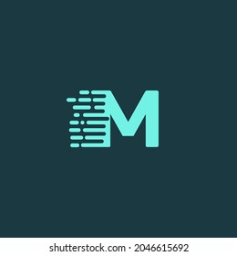 M Alphabet Logo Design Vector in Water Dripping Style. Water Drop logo concept