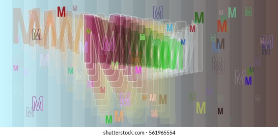 M Alphabet pattern art