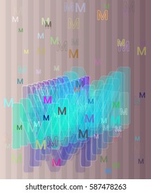 M Alphabet pattern icon