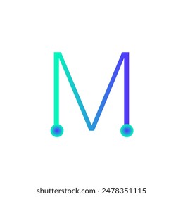 m alphabet tech logo gradient vector eps
