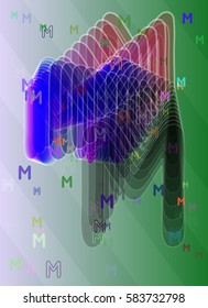 M Alphabet template art