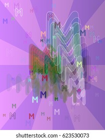 M Alphabet texture design
