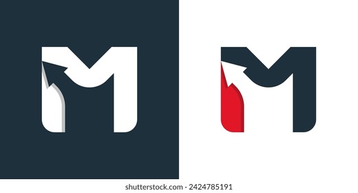 M Arrow Logo Template Vector Icon Illustration Design