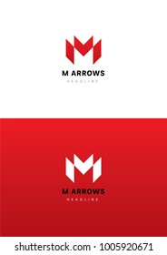 M arrows logo template.