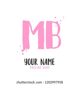 M B Handwritten logo template