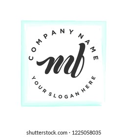 M B Initial handwriting logo vector