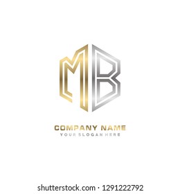 M B initial letter, modern logo design template vector 