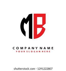 M B initial letter, modern logo design template vector 