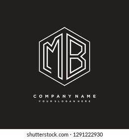 M B initial letter, modern logo design template vector 