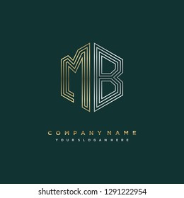 M B initial letter, modern logo design template vector 