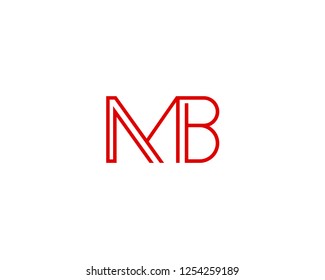 M B Initial logo template vector