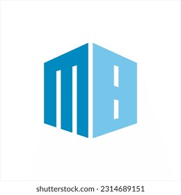 M B letter logo design with box concept.